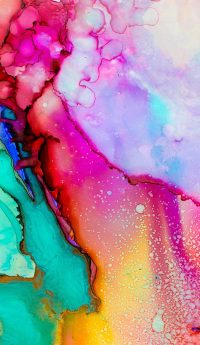 暗夜宇宙星云手机壁纸——NASA风格深空星云，橙蓝紫三色气体云雾包裹闪烁恒星，宇宙壮阔感震撼人心